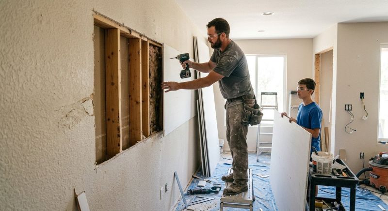 Garage Drywall Replacement in Denver County, CO